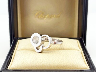 Chopard Happy Bubbles 18K White Gold Diamond Ring Limited Edition 826982
