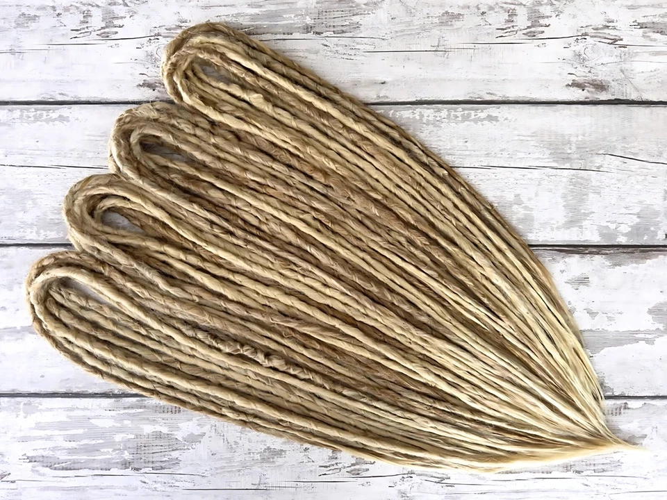 Extensiones de cabello rastas de ganchillo sintético de doble extremo rubio Dreads Foto 3 de 4