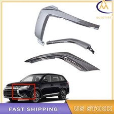 Chrome Lh Front Bumper Trim Molding 3pcs Set For Mitsubishi Outlander 16-19 20