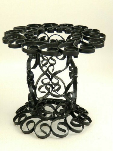 Mid Century Modern/Vintage Black Iron Bowl & Candle Holder Set Umanoff Grenada - Picture 8 of 12