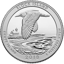 2018 P Block Island NP Quarter.  Uncirculated From US Mint roll.