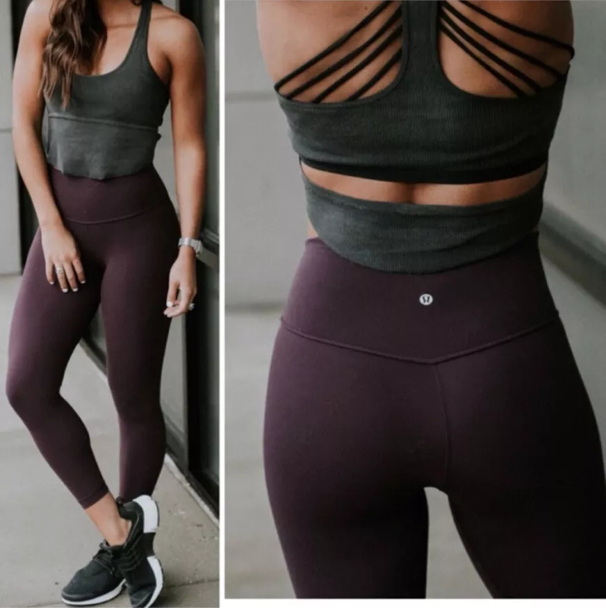 🦄NWT Lululemon Align Pant II Size 6 Black Cherry 25” Released 11