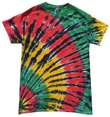 Tie dye T Shirt corner rasta , all sizes, Hand dyed in the UK 