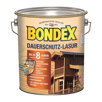 BONDEX Dauerschutz-Lasur 4 LTR Wetterschutzlasur Fensterlasur Türenlasur