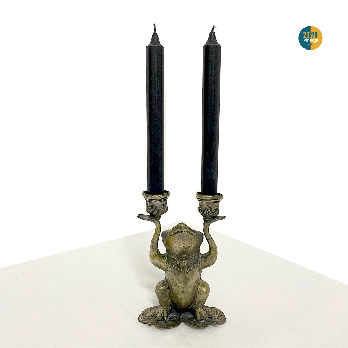 Portacandele in ottone del XIX secolo, 5 candele, candeliere in ottone antico, candelabro in ottone del 1800 - Italia
