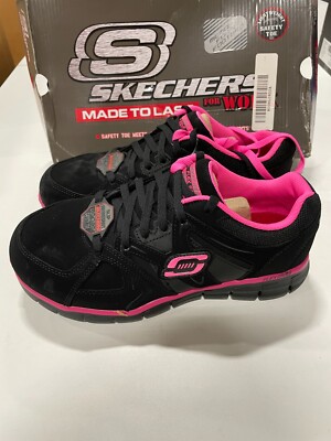 Women's Skechers Work Synergy Sandlot Alloy Toe, Size: Black