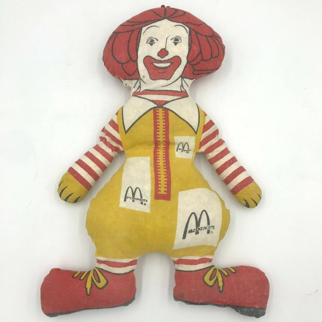 Vintage 1970s Ronald McDonald Doll McDonalds Soft Fabric Stuffed Toy 14" GM eBay