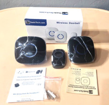SadoTech Wireless Doorbells - 1 Transmitter - 2 Receivers - Black