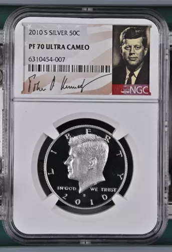2010-S Silver Kennedy 50c NGC PF 70 Ultra Cameo - Kennedy Signature label