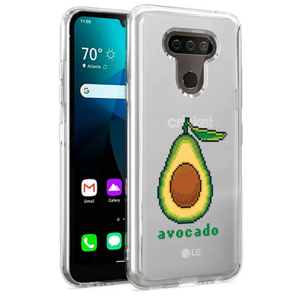 Phone Case for LG Harmony 4,Premier Pro Plus,K41, Green Fun Avocado 5 Print