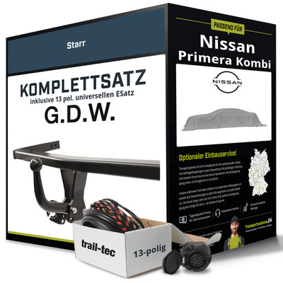 Für NISSAN Primera Kombi Typ WP11 Anhängerkupplung starr +eSatz 13pol uni 98-99
