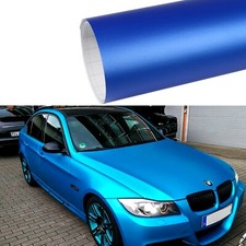 8,55€/m² Autofolie Blau Matt Metallic Auto Folie Blasenfrei Luftkanal Klebefolie