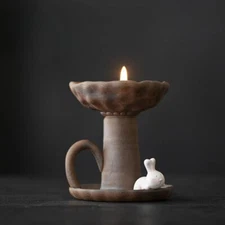 Old Rock Mud Candle Holder Candlesticks Aromatherapy Scented Aromatic Teaset