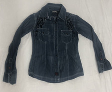 Panhandle Slim Retro Western Wear Embroidered Pearl Snap Women Shirt Sz Medium.