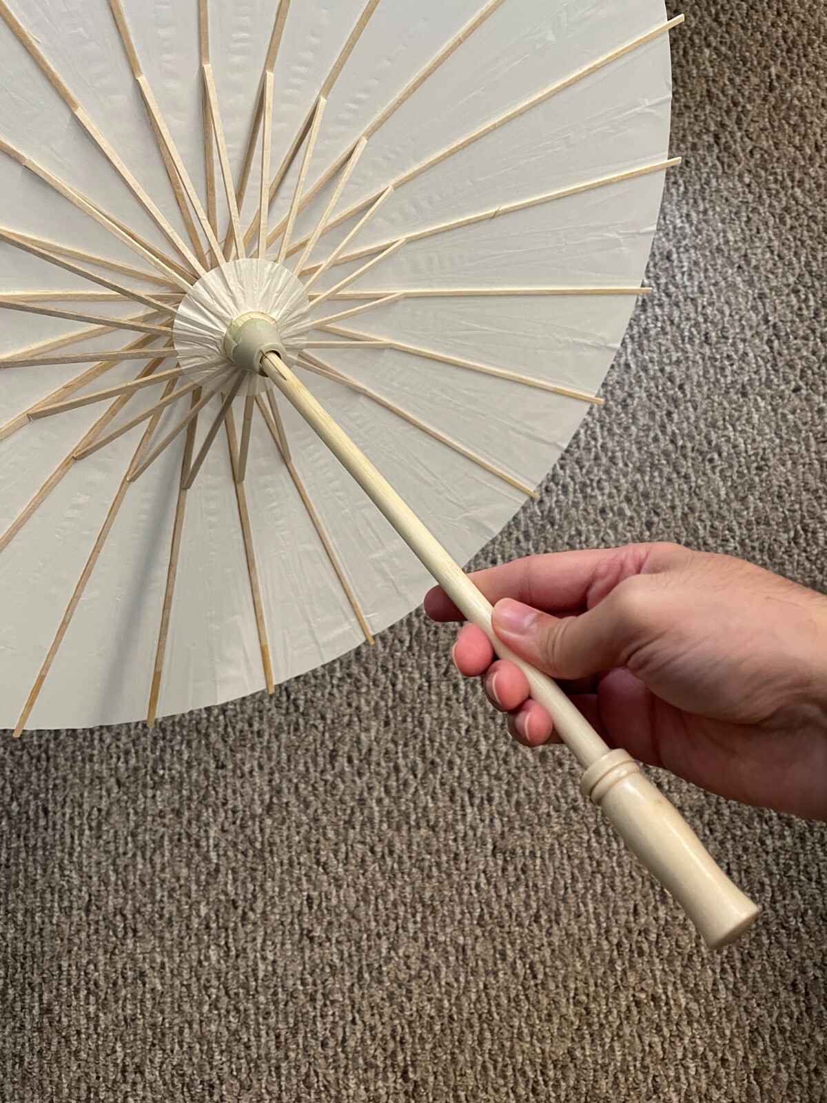 10 Pack White Paper Umbrella Parasol (60cm) for Wedding Party Decoration Sun image 3