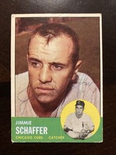 JIMMIE SCHAFFER 1963 TOPPS AUTOGRAPHED SIGNED AUTO BASEBALL CARD 81 CUBS