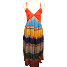 Anthropologie Tanvi Kedia V-Neck Colorblock Midi Dress Size Small