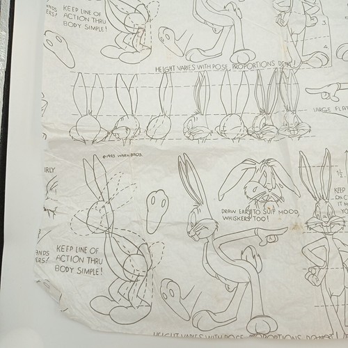 Bugs Bunny Sketch Art 1993 Warner Bros. Vintage 3 Sheets How to Draw - Picture 14 of 19