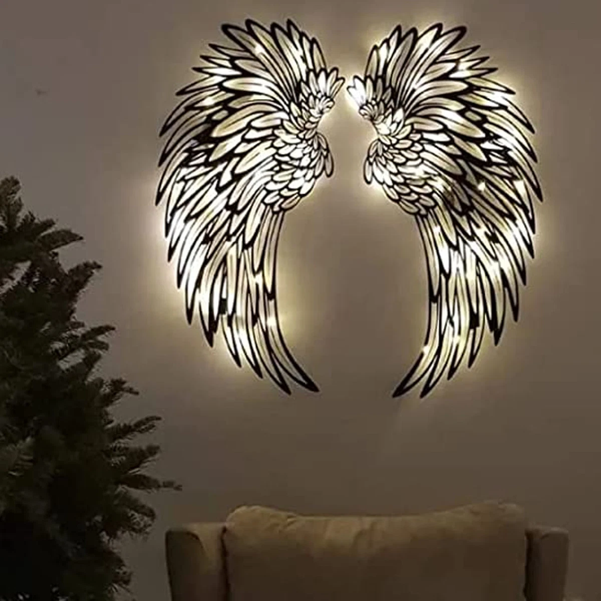 Light up angel wings wall decor deals