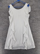 Lulus Dress Womens Medium Sleeveless White Ruffle