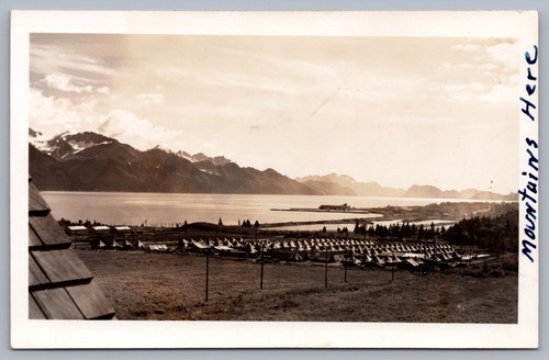 Military Base Tent Camp Seward Alaska AK RPPC Postcard I6