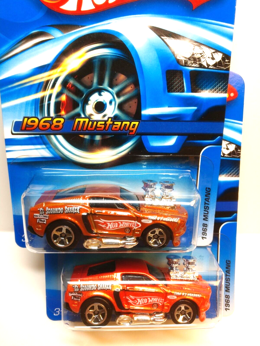 2006 HOT WHEELS 1968 FORD MUSTANG #128 Lot of 2 - Orange & VHTF