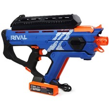 NERF Rival Perses Blue Blaster - Out of Darts Hopper - 9.6v Battery - Charger