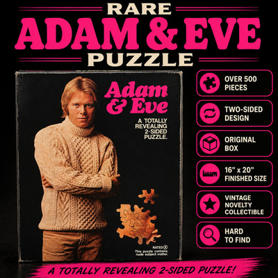 Vintage Adam & Eve 2-Sided Puzzle Adult Novelty Over 500 Pc Boxed RARE