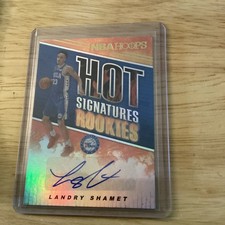 2018-19 Panini NBA Hoops Basketball Landry Shamet Hot Signature Rookie Auto Card. rookie card picture