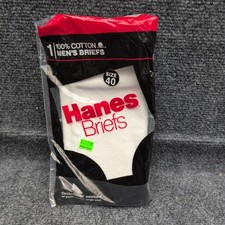 Hanes 100 Cotton Comfort Briefs Mens Sz40 Made USA Cir 1985 VTG