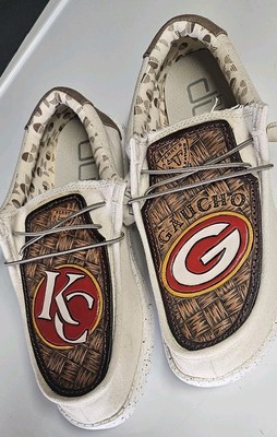 Hey Dude x Perrys Custom Leather KC Chiefs & Georgia Bulldogs Mens 11 Shoes