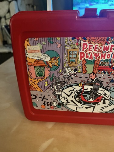 Vintage 1987 Pee-Week’s Playhouse Brotdose von Aladdin rot Kunststoff Pipi Wee Herman - Bild 4 von 10
