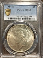 1934 D Peace Dollar for sale | eBay