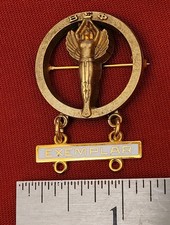 VTG Beta Sigma Phi Gold Tone Pin W/Exemplar B...