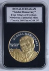1 oz Silver Round/Medal - Ronald Reagan Global Democracy – 4 Pillars of Freedom