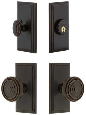 Grandeur CARSOL_SP_ESET_234 Carre Solid Brass Single Cylinder - Bronze