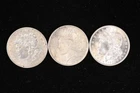 US SILVER DOLLAR LOT OF 3 COINS PEACE MORGAN 90% SILVER DOLLARS FREE SHIPPING NR