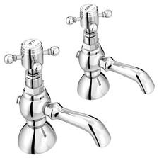 Chatsworth 1928 Traditional 5 Inch Spout Crosshead Pillar Basin Taps