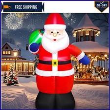 Easy Setup 5FT Santa Claus Inflatable with Bright White LED Lights for Outdoors