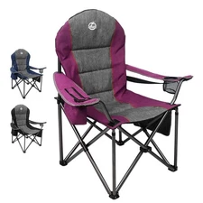Oversized Portable Camping Chair, Full Padded Outdoor Folding Chair Support 350