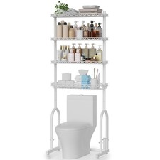 Over The Toilet Storage Rack, 4-Tier Bathroom Organizer with Adjustable Shelv...