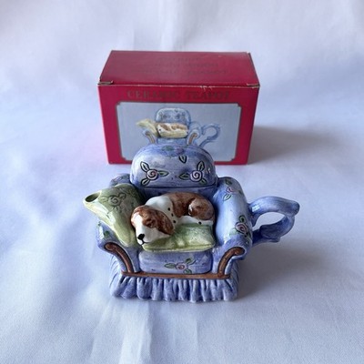 World Bazaar Adorable Beagle Puppy Dog Sleeping on Antique Style Sofa Teapot