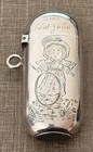 Rare sterling match safe woman girl made by Duhme  co CA 1890 Cincinnati Ohio