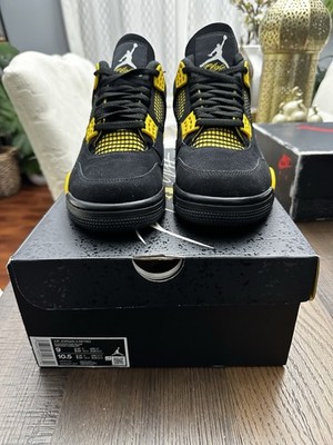 Size 9 Men s - Nike Air Jordan 4 Yellow Thunder Black Brand New