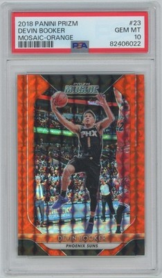 2018-19 Prizm Mosaic DEVIN BOOKER Orange Mosaic /99 #23 PSA 10 Suns