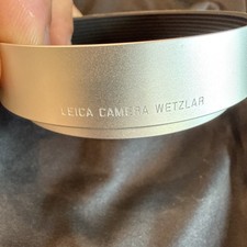 Leica Lens Hood for Q Camera Round Aluminum Silver Anodized Finish Lens Hood