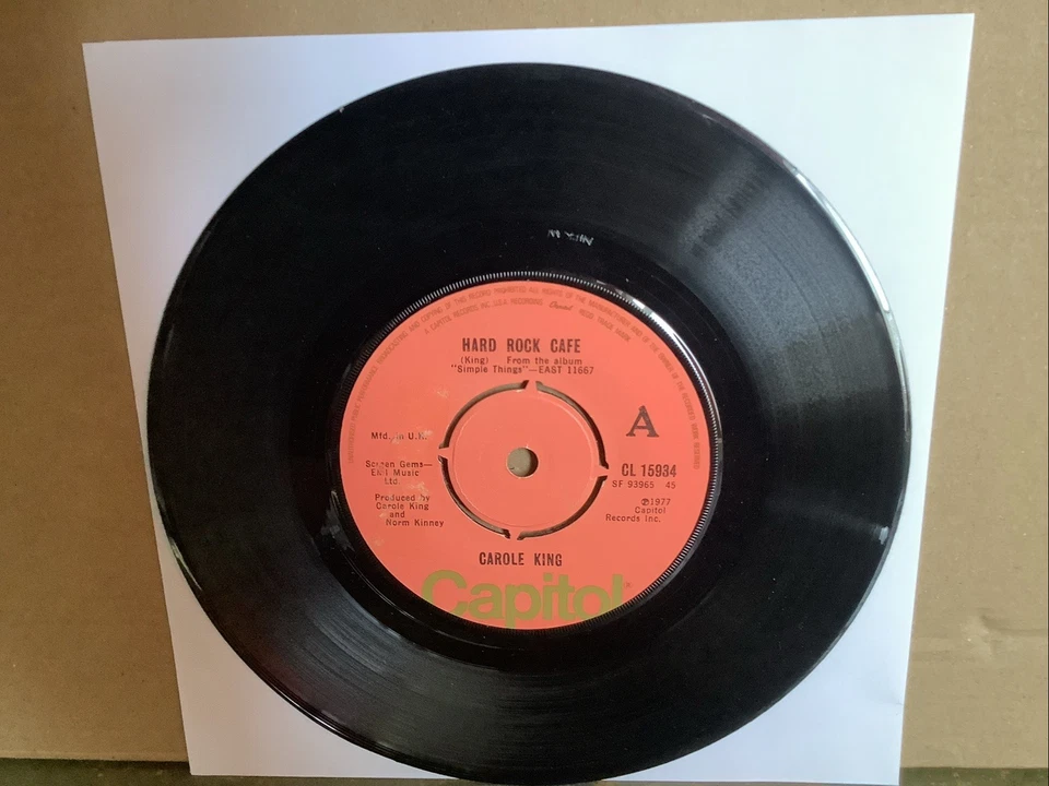 CAROLE KING 7”SINGLE HARD ROCK CAFE.USED. - Image 2 of 3