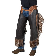 Western Chinks - Chocolate Brown - Twisted Fringe - Silver Royal - S,M,L,XL
