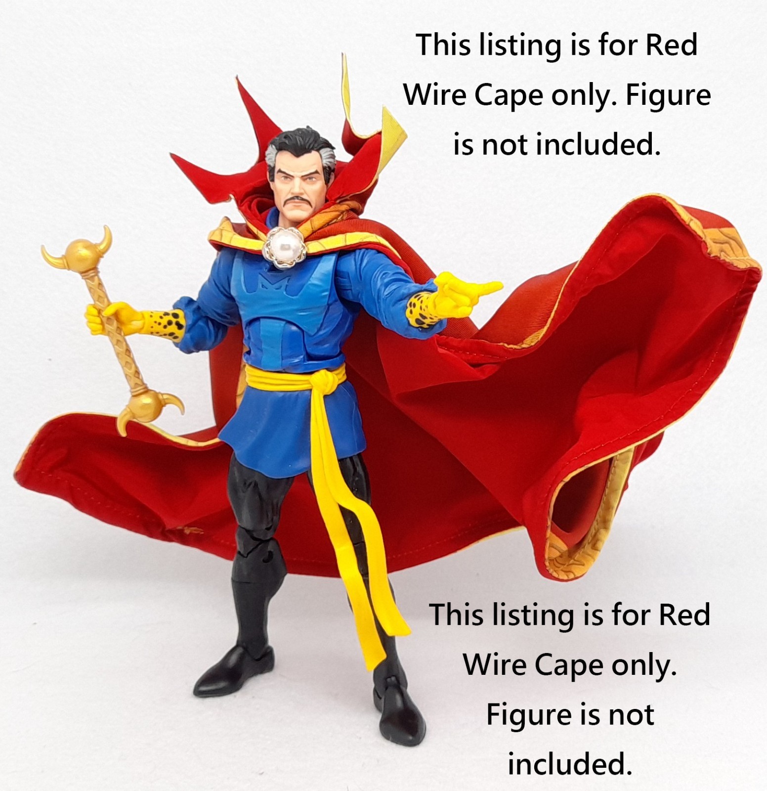 0002 Marvel Legends Adult Collectible Classic Dr Strange Dedicated Wire Red Cape