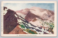 McDonald Mountain Mission Range Montana Embossed Postcard
